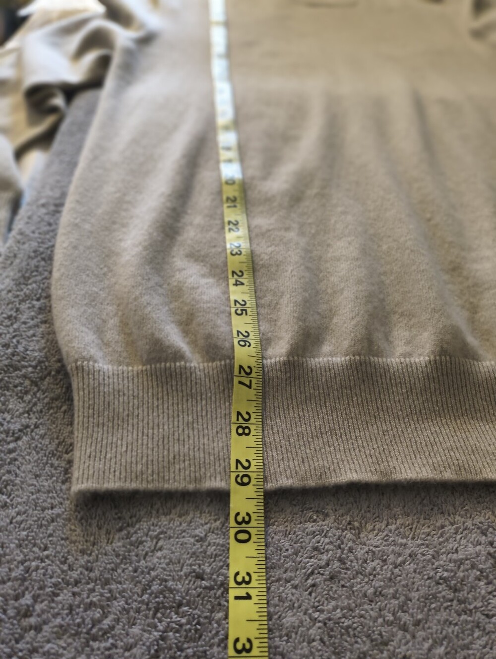 Zara Origins Men's 100% Cashmere Crewneck Sweater Beige Cream L Quiet Luxury - Picture 8 of 10